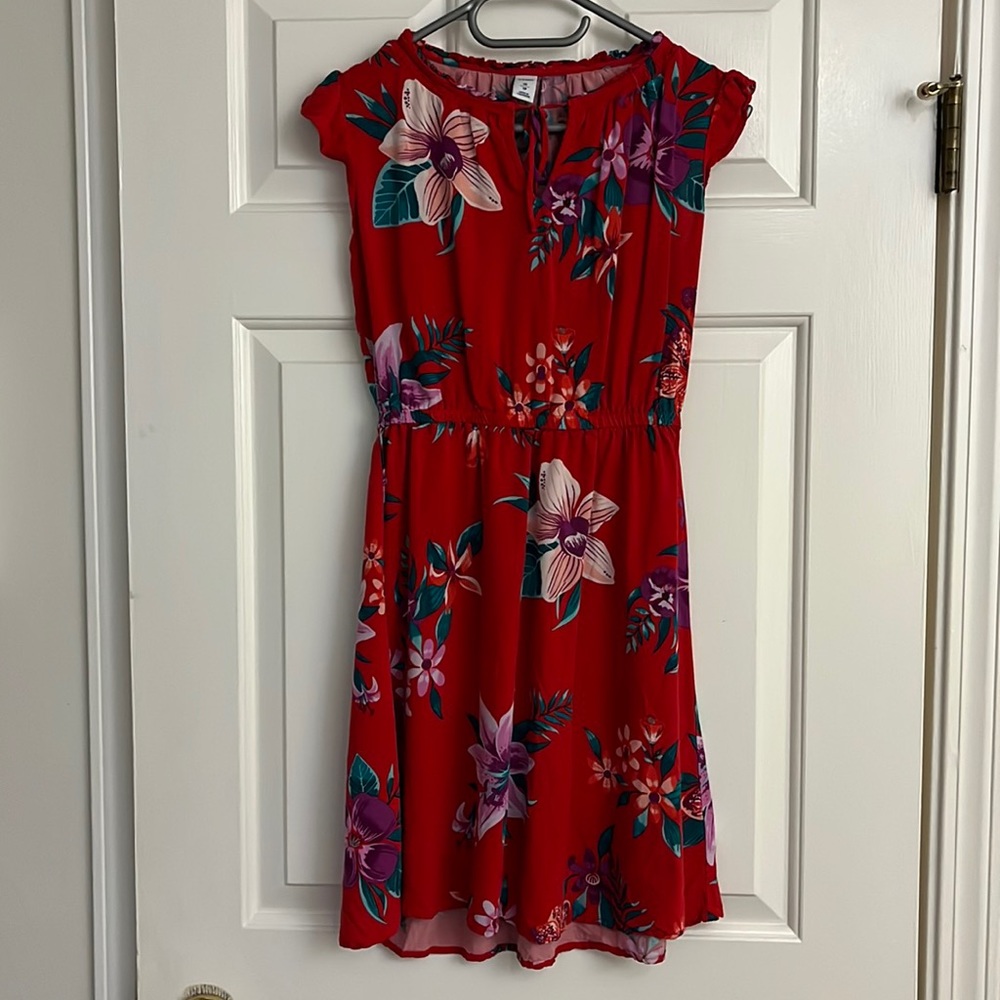 Red flower dress size XS